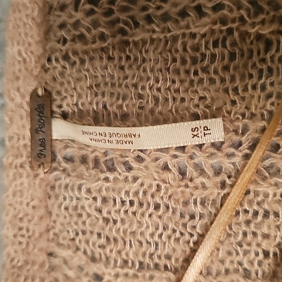 Free People Cream Crew Neck Sweater Plush Texture - Picture 2 of 4